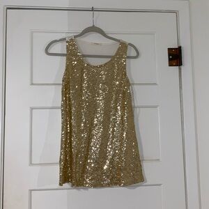 Gold Sequined Tank Top